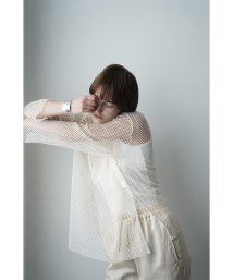 CLANE(クラネ)/WIDE MESH TOPS/IVORY