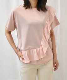 Ranan(ラナン)/[接触冷感]フリルドッキングTシャツ/ピンク