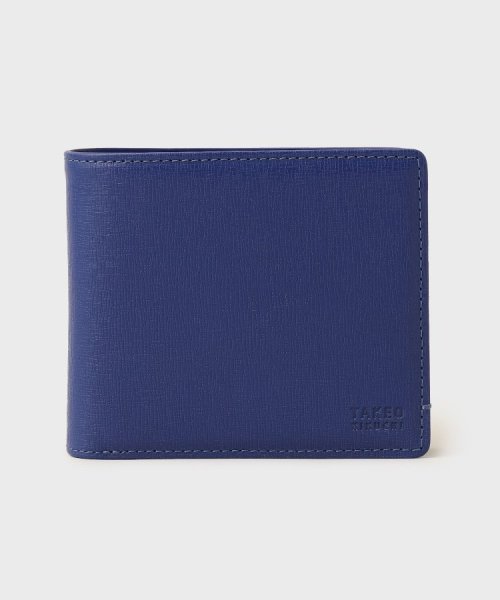 TAKEO KIKUCHI(タケオキクチ)/配色型押しレザー2つ折り財布/ブルー（692）