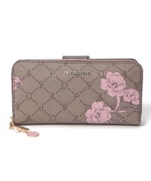 Pinky&Dianne(BAG)(ピンキーアンドダイアン（バッグ＆ウォレット）)/フラワーペイント　ロングウォレット/ブラウン