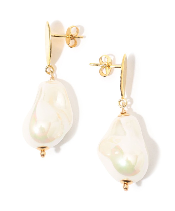 mounir shell pearl プレートコンビ ピアス(505110533) | TOMORROWLAND