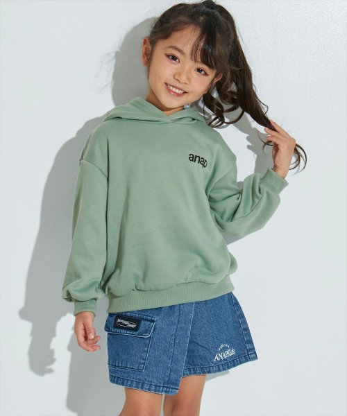 ANAP KIDS(アナップキッズ)/ワンポイントanap裏毛フーディートップス/ミント