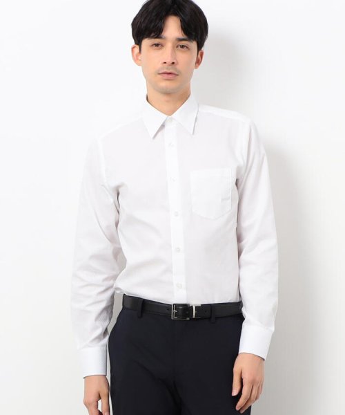 COMME CA ISM MENS(コムサイズム（メンズ）)/イージーケア 市松柄 ドレスシャツ/ホワイト