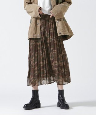 AVIREX/PLEATED CAMOPRINT CHIFFON SKIRT/ プリーツカモプリントシフォンスカート/505112474