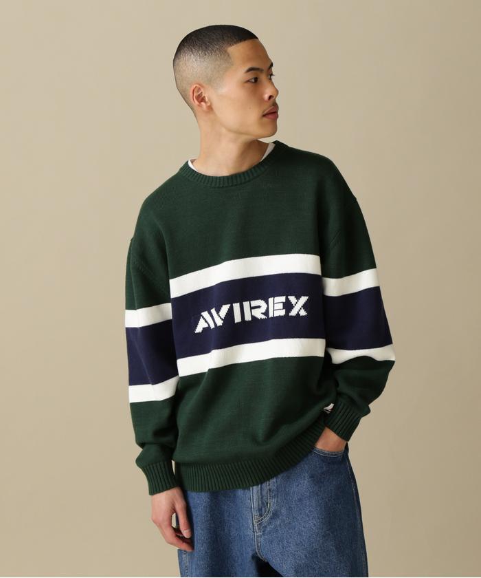 セール】PANELLED BORDER LOGO KNIT / パネル ボーダー ロゴ ニット