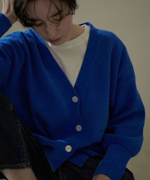 Vネックリブカーディガン－CreamyCotton /クリーミーコットン－ Creamy ■モデル身長 着用サイズ Cotton クリーミーコットン