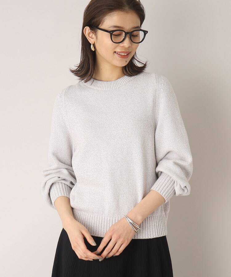セール】【ゆったりシルエット】コットンツイスト クルーネックニット