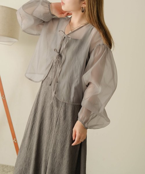 新色追加】シアーカーディガンセットワンピース(505099916) | バブ(Bab  