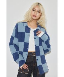 LAGUA GEM(ラグアジェム)/CHECKERED KNIT SH/BLU