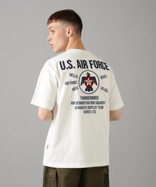 AVIREX(AVIREX)/THUNDERBIRDS PATCH T－SHIRT / サンダーバーズ パッチ 半袖 Tシャツ/ホワイト