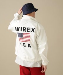 AVIREX(AVIREX)/STAND ZIP JACKET U.S. FLAG / スタンド ジップ ジャケット U.S. フラッグ/ホワイト