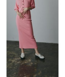 ROSE BUD(ローズバッド)/【セットアップ対応商品】＜オレンジWEB限定カラー＞リブニットスカート/ピンク
