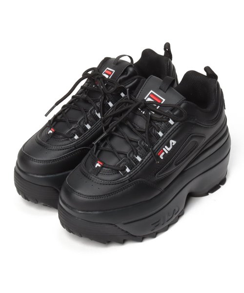 FILA（Shoes）(フィラ（シューズ）)/Disruptor II Wedge / ディスラプター2 ウェッジ カジュアルスニーカー 厚底 販路限定モデル / ブラック/ブラック