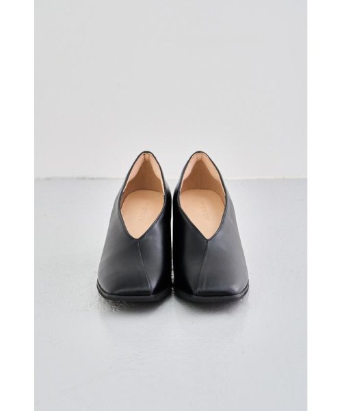 AZUL by moussy(アズールバイマウジー)/SQUARE TOE THICK HEEL PUMPS/BLK