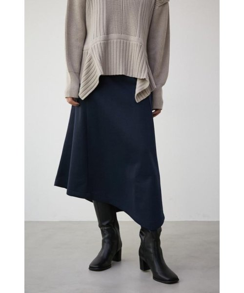 AZUL by moussy(アズールバイマウジー)/DOUBLE FACE ASYMMETRY SKIRT/D/NVY3