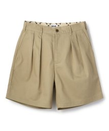 Schott(ショット)/DOUBLE PLEATED T/C SHORTS/ダブルプリーツ T/C ショーツ/カーキ