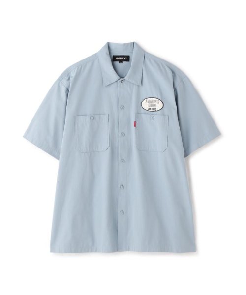 AVIREX(AVIREX)/SHORTSLEEVE WORK SHIRT DINER / ワークシャツ ダイナー/サックス1