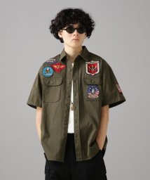 AVIREX(AVIREX)/TOPGUN SHIRT SLEEVE SHIRT / トップガン 半袖 シャツ/オリーブ