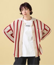 AVIREX(AVIREX)/MACRAME KNIT CARDIGAN/ マクラメニットカーディガン/レッド