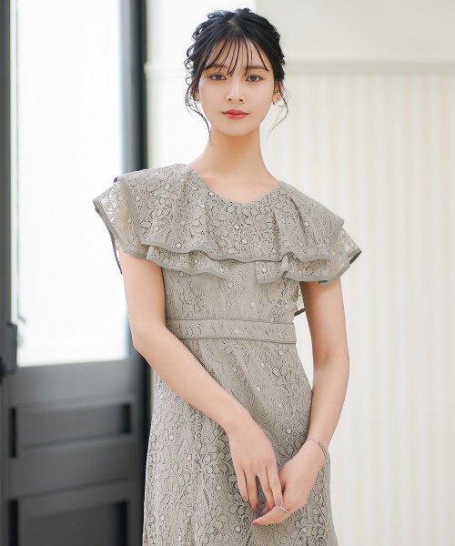 セール】niana ニアナ 結婚式 ワンピース パーティードレス フリル袖 