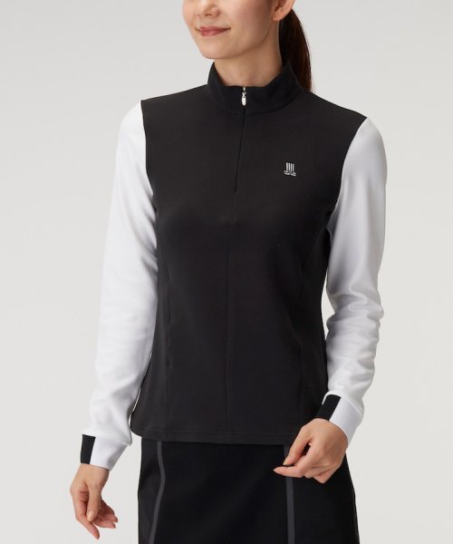 LANVIN SPORT(ランバン スポール)/スタンドジップ長袖シャツ【アウトレット】/ブラック