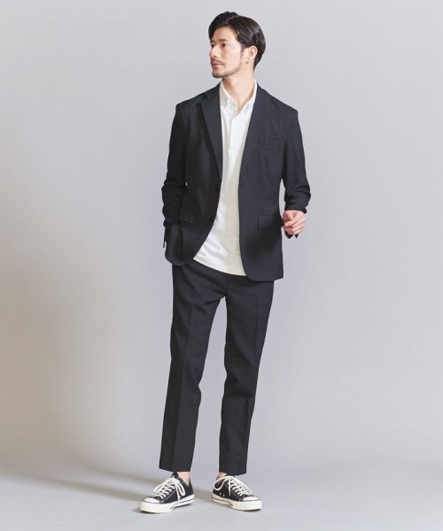 【WEB限定 WARDROBE SMART】LANATEC セットアップ/背抜きジャケット＆イージーパンツ LANATEC 品名：byS B88 W76 H92 JKT 1P LANTEC OX JKT/1P WARDROBE 遠目でみると無地のように見えますが