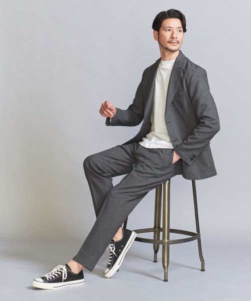 【WEB限定 WARDROBE SMART】LANATEC セットアップ/背抜きジャケット＆イージーパンツ LANATEC 品名：byS B88 W76 H92 JKT 1P LANTEC OX JKT/1P WARDROBE 遠目でみると無地のように見えますが
