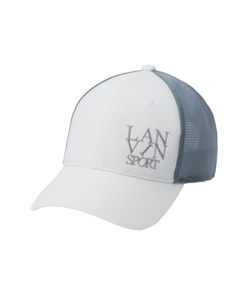 LANVIN SPORT(ランバン スポール)/【25周年】メッシュ切替デザインキャップ【アウトレット】/ホワイト×ブルーグレー