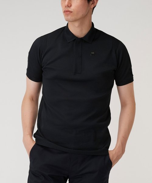 LANVIN SPORT(ランバン スポール)/ニット半袖ポロシャツ【アウトレット】/ブラック