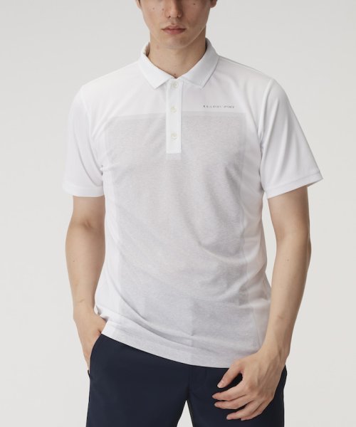 LANVIN SPORT(ランバン スポール)/半袖シャツ【ECO/SUNSCREEN/吸汗速乾/UPF50+】【アウトレット】/ホワイト×ライトグレー