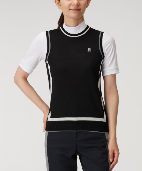 LANVIN SPORT(ランバン スポール)/クルーネックニットベスト【アウトレット】/ブラック