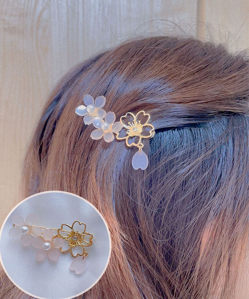 キラキラアクセサリー 6タイプ 花 ヘアピン クロスヘアピン 前髪 かわいい ゴールド オシャレ 髪飾り 上品 パーティー飾り 韓国ファッション