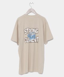 KAHIKO(カヒコ)/【Kahiko】STRONG CURRENT バスロゴメンズTシャツ 44R－3101/ライトベージュ