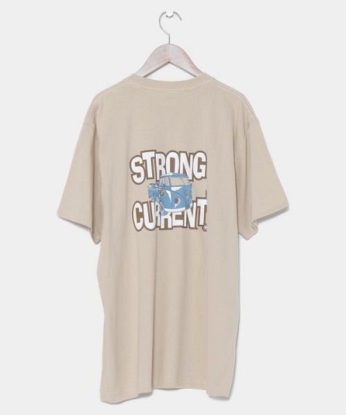 KAHIKO(カヒコ)/【Kahiko】STRONG CURRENT バスロゴメンズTシャツ 44R－3101/ライトベージュ系1