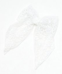 Grandedge(ESPERANZA／Grandedge)/お花レースリボンバレッタ/ホワイト（001）