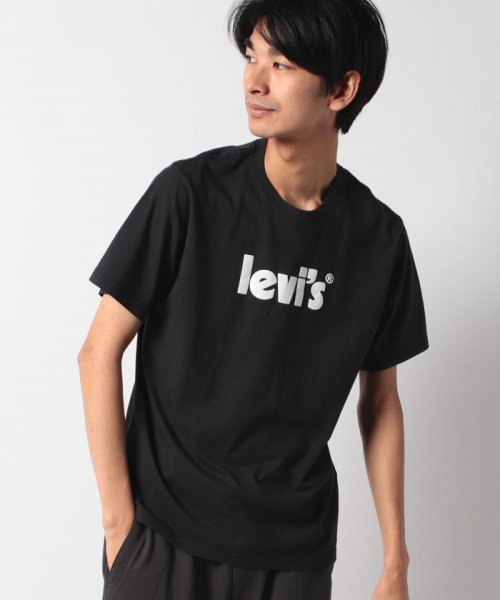 LEVI’S OUTLET(リーバイスアウトレット)/SS RELAXED FIT TEE POSTER LOGO CAVIAR GR/ブラック