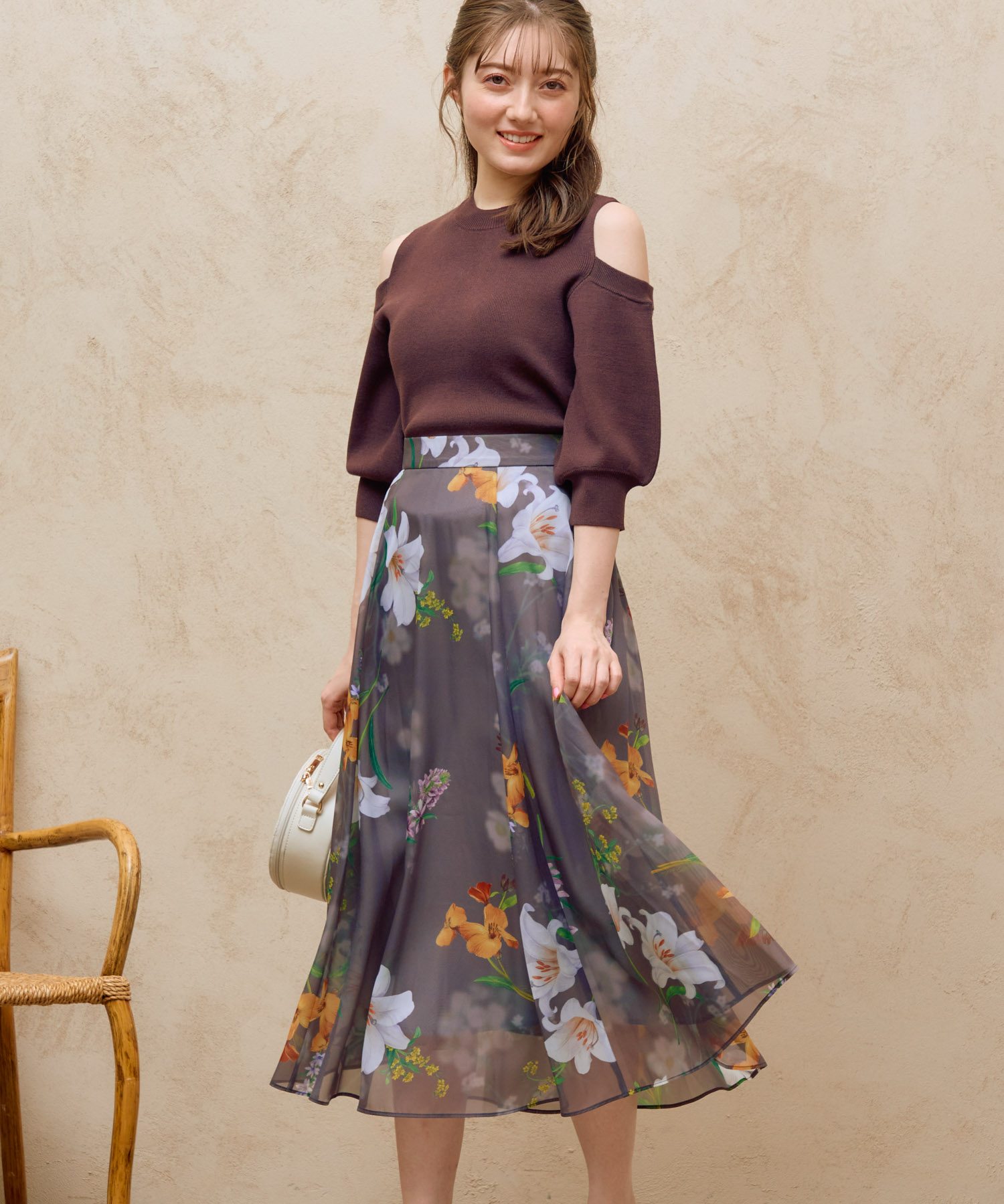 セール】カラーリングフラワースカート(505120159) | ノエラ(Noela