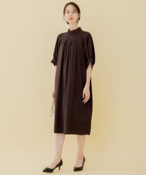 JIYU-KU (自由区)/【WEB限定】ラグランタック ドレス/ブラウン系