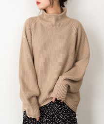 atONE(アットワン)/チャンキー鹿の子編みセーター/モカ