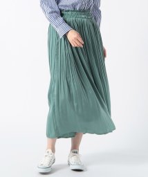 Grand PARK(グランドパーク)/洗えるヴィンテージサテンスカート/40グリーン