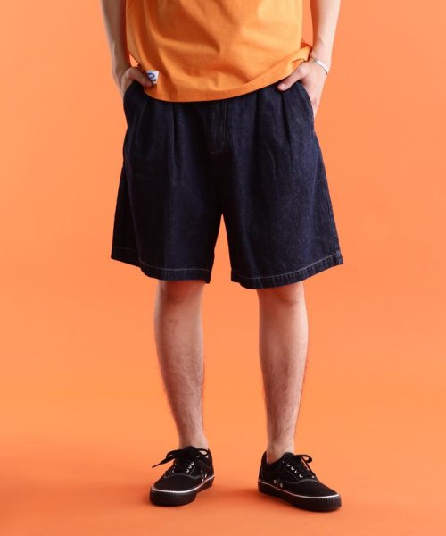 Schott(ショット)/NEP DENIM 2TUCK SHORTS/ネップデニム 2タックショーツ/インディゴ7