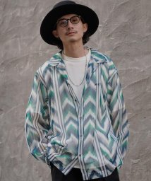 Schott(ショット)/PATTERNED MESH L/S SHIRT/パターンメッシュ ロングスリーブシャツ/グリーン