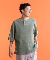 Schott/THERMAL PIGMENT O/D HENLEY NECK T－SHIRT/サーマル オーバーダイ ヘンリーネック Tシャツ/505123766