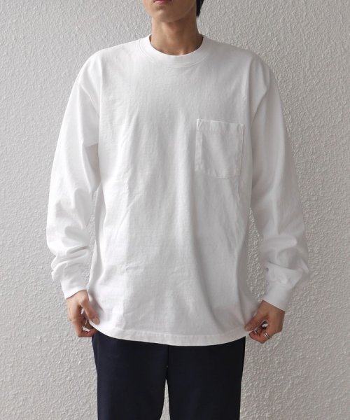 SHIPS any MEN(シップス　エニィ　メン)/【SHIPS any別注】LA APPAREL: 8.5oz 長袖 Tシャツ 23SS◇/ホワイト