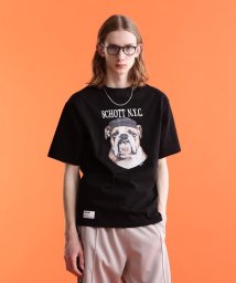 Schott(ショット)/S/S T－SHIRT "BULLDOG"/半袖Tシャツ"ブルドッグ/ブラック