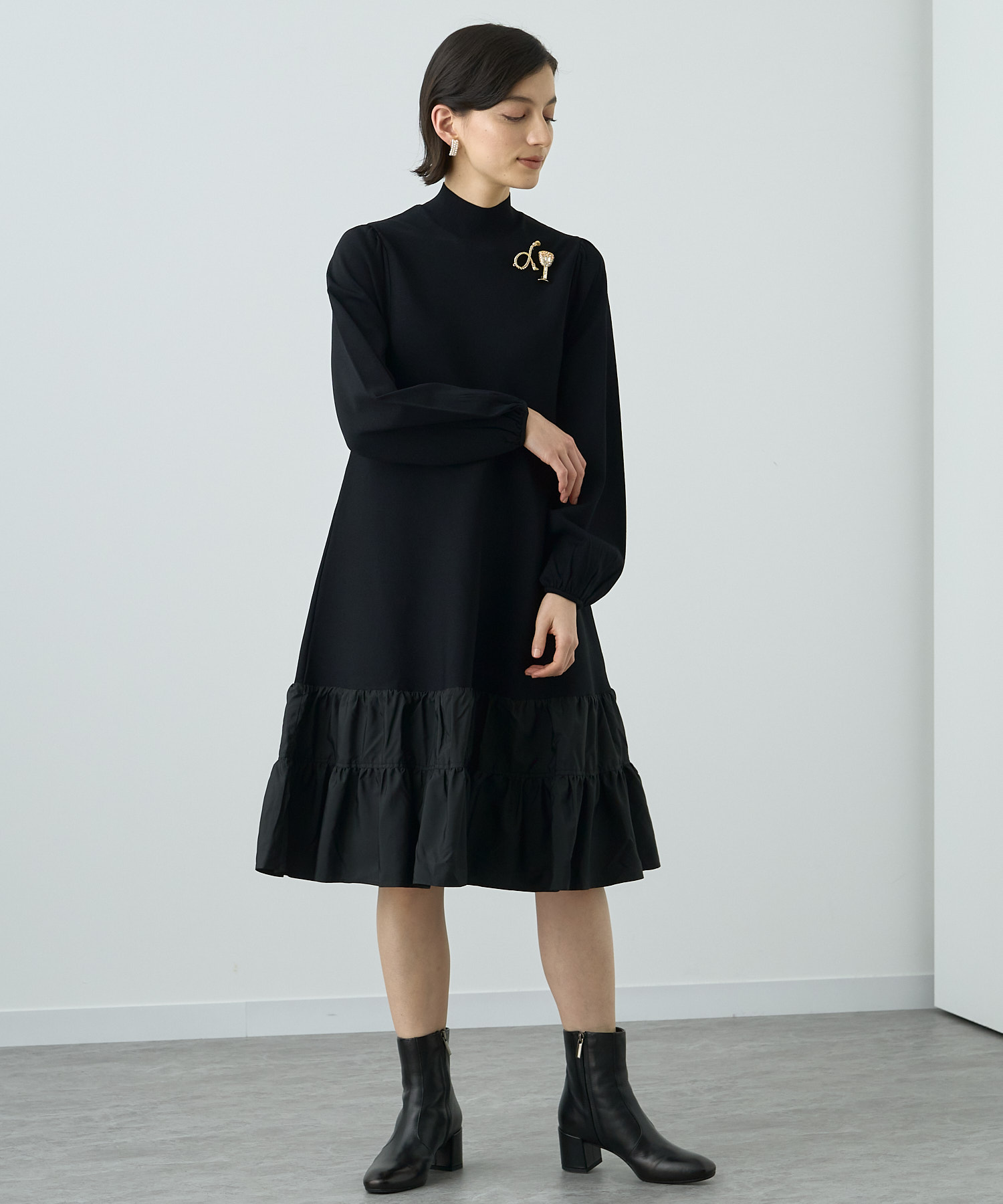 ロエベ 近年モデル LONG DAY DRESS デザインワンピース XS 黒