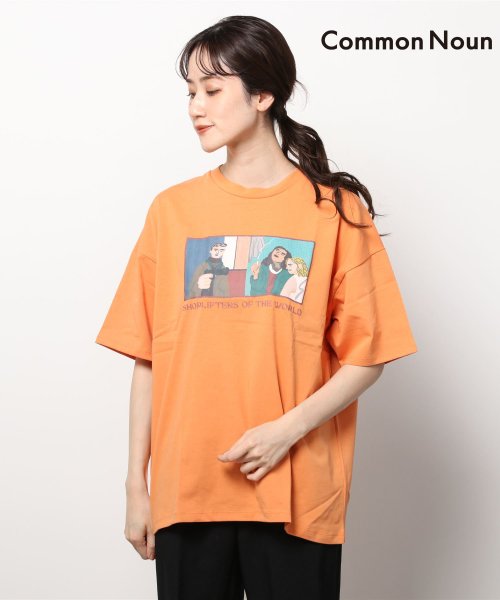 ALWAYS GOOD TIME NEW BASIC STORE(オールウェイグッドタイムニューベーシックストア)/【CommonNoun/コモンナウン】SHOPLIFTERS OF THE WORLD/"MOVIE"norahi 天竺半袖 Tee/オレンジ