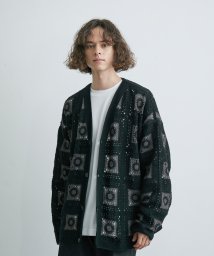 JUNRed(ジュンレッド)/【 UNISEX 】クロシェルーズカーディガン/ブラック（01）