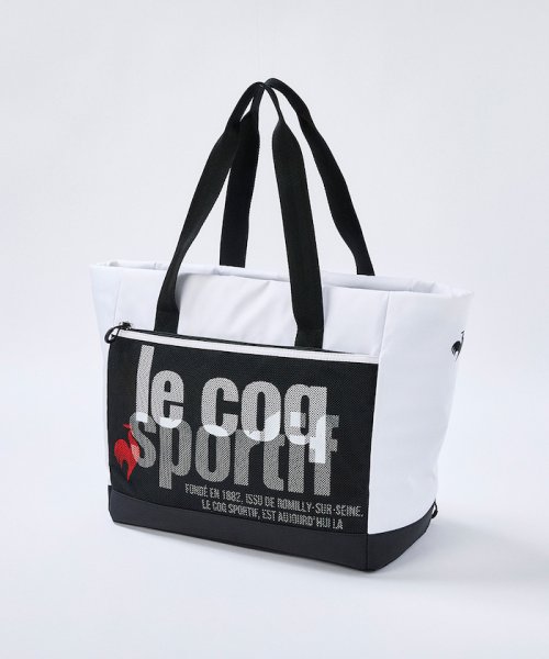 le coq sportif GOLF (ルコックスポルティフ（ゴルフ）)/ ボストンバッグ グラフィックデザイン（シューズポケットあり） (約41×35×20.5(cm)) 《再生ポリエステル【アウトレット】/ホワイト