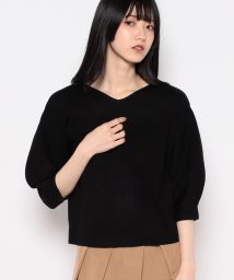 NICE CLAUP OUTLET(ナイスクラップ　アウトレット)/【natural couture】前後2WAYバルーンスリーブニット/ブラック